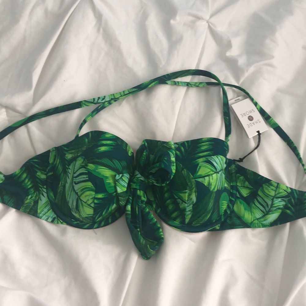 Strappy Palm Leaf Bikini Top